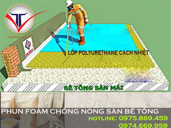 Phun Foam chống nóng mái tôn